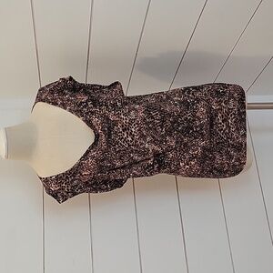 FRENCH CONNECTION medium animal print tee shirt with cowl neck